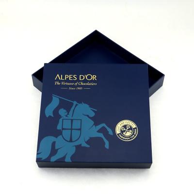 China High Quality Recyclable Custom Design Chocolate Packaging Hard Cardboard Top And Plain Paper Box With Gold Stamping Logo for sale