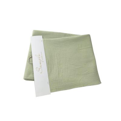 China Anti Static Solid Color 2 Layers Muslin Fabric 100% Green Ply Cotton Gauze for sale