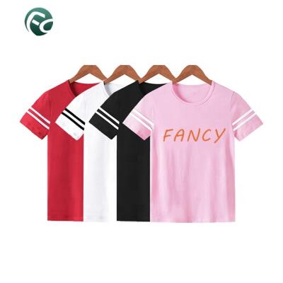 China Custom 100% Custom Logo Design Kids T-shirts Wholesale Child Anti-Shrink Cotton Boys Girls T-shirts Masks OEM Logo Plain T-shirts shir for sale