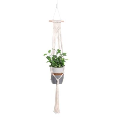 China Indoor Plant Wall Hanging Planter Boho Decoration Boho Cotton Macrame Chic Popular Home Handmade Plant Hangers for sale