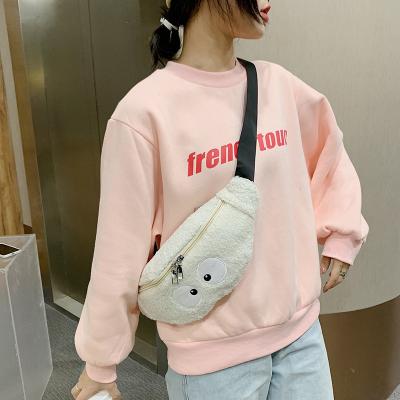 China Fashion plush trunk bag for women 2021 new women's Korean style cartoon cute fanny pack personality trend grimace messenger bag for sale