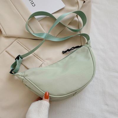 China Lady Fashion Women Anti Theft Avocado Green Color Elegant Dumplings Shape Shoulder Sling Messenger Crossbody Ladies Bag for sale