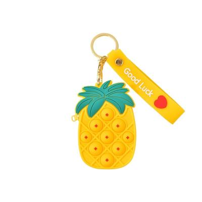 China 2021 Hot Sale Children's Cute Cute Silicone Bag With Key Chain Pop It Cartoon Busty Person Bag Animal Coin Purse for sale