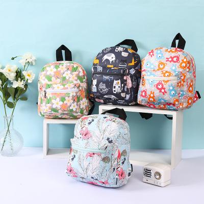 China Waterproof 2021 Custom Printing School Bags Kids Backpack Flower Floral Print Backpack For Women Girls Outdoor Activities Rucksack for sale