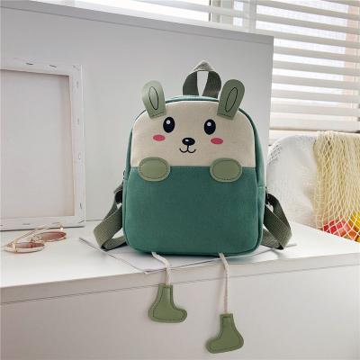 China New Stylish Anti-theft Kindergarten School Bag Kids Backpack 2022 Cute Little Rabbit Character Canvas School Bags For Girls And Boys for sale