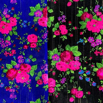 China Lurex Crystal Floral Satin Fabric Classic Japanese Kimono Tear-Resistant Cherry Blossom Printed Fabric for sale