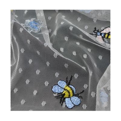 China 2021 Animal Pattern Embroidery Net Cloth Organic Mosquito Net Fabric Design for sale