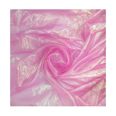 China Iridescent Crystal Organza Organic Rainbow Organza Tulle Fabric for Dress and Costume Dress for sale