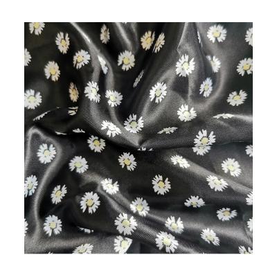 China Custom Printed Satin Flower Organic Fabric Print Satin Fabric For Garment Dress for sale