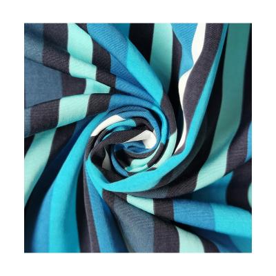 China Wholesale Organic Chiffon Fabric Crepe Fabric Soft Striped Navy Blue Chiffon Fabric for sale