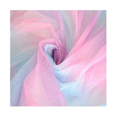 China Bright Color Fancy Organic Ombre Sequin Fabric Rainbow Tulle Tulle Fabric For Dress Party Decor for sale