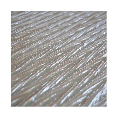 China Superior Quality Shrink-Resistant Pleated Polyester Glitter Tulle Fabric Crumpled Metallic Lame Fabric for sale