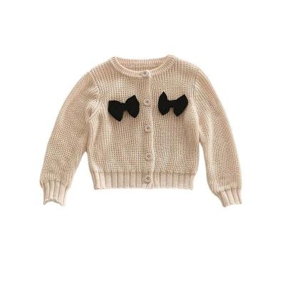 China Anti-Shrinkage Girls Bows Boutique Sweater Cardigan Sweater Coat Kids Oversized Casual Knitting Sweater Kids Oversized Children's Sweater for sale