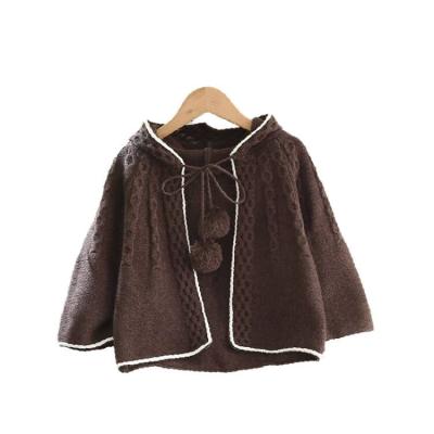 China Anti-wrinkle Children's Korean Knitted Hooded Knitted Cardigan Girls Sweater Exotic Soft Jacket for sale