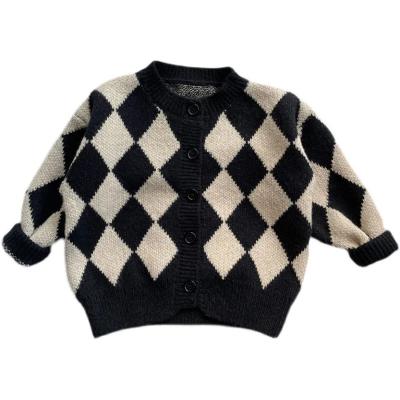 China anti-wrinkle bulky Anti-wrinkle children's cardigan children's baby sweater Korean loose cotton knit sweater for sale