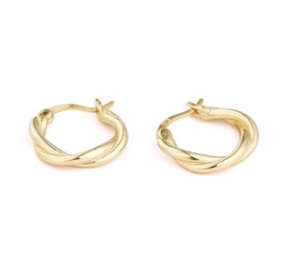 China Free Hot Selling Nick Twist Circle Earrings 18k Gold Plated Sterling Silver Jewelry Twisted Rope Earrings For Women for sale