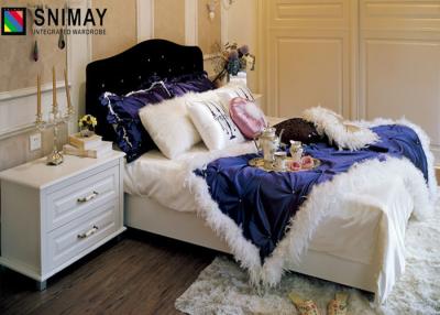 China Luxury High End White Wood Single Beds Bedroom Furniture , Eco Friendly Fashion Bed for sale