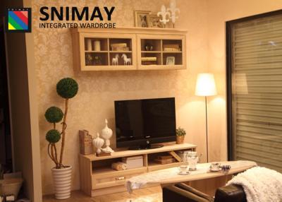 China Contemporary Wooden TV Cabinets / Flat Screen TV Stands With Laminate Wardrobes for sale