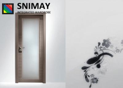 China Contemporary MDF Interior Doors with frosted glass for Bathroom for sale