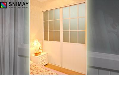 China Glass Wood Bedroom Interior Doors , Aluminum Profile Waistline Door Design for sale