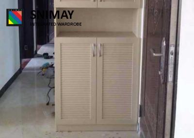 China Hinge Louvered Doors Shoe Closet Shelves , Wooden Shoe Shelves for sale