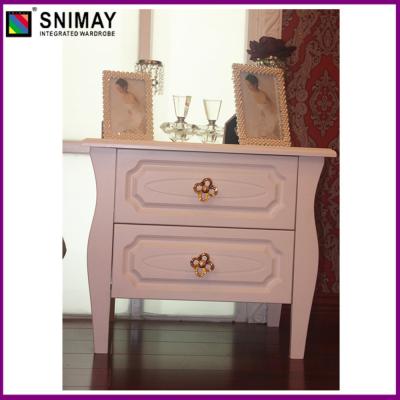 China Modern Nightstand Bedroom Bedside Tables With Gold Flower Handle for sale