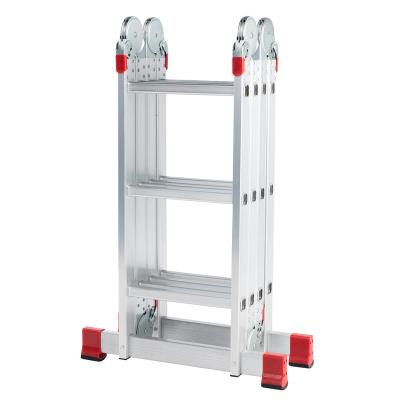 China Folding Ladders 4*3 12 Steps 3.5 Meters Large Combination Aluminum Universal Folding Hinge Extension Ladder With EN131 for sale