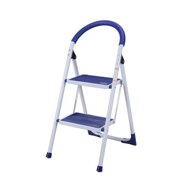 China Folding Ladders Iron Stools Two Step Ladder With Round Pipe A Variety Of Colors Certified To EN14183 for sale