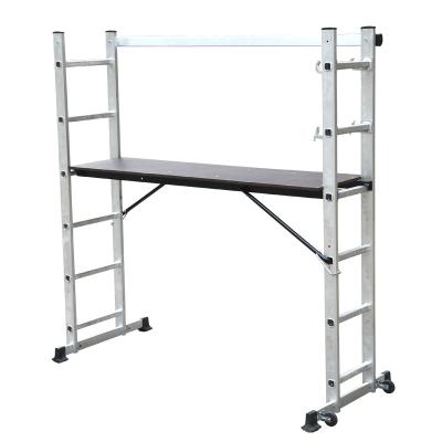 China Folding Ladders 4 in 1 Multi Purpose Extension Scaffolding Ladder Aluminum Step Stools Work Platform for sale