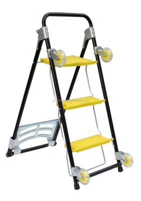 China Folding ladders 4 in 1 universal steel folding trolley and steel step ladder for sale