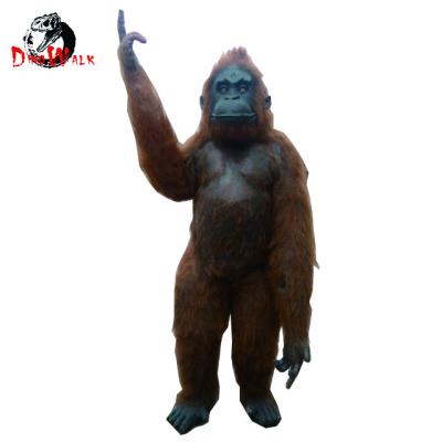 China Dino0771 Theme Park Mall Realistic Adult Walking Gorilla Animatronic Costume for sale