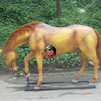 China Exhibits in the exterior & Zoo Product Dino0845 Indoor High Simulation Life Size Fiberglass Animal Horse for sale