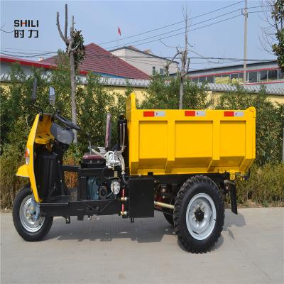 China Middle engine diesel mining tricycle, 2 ton open body cargo dumper, underground mining cargo tricycle price for sale