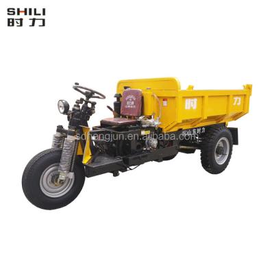 China Middle Drive Load 1 To 4 Ton Diesel Three Wheel Dump Tricycle For Mining Transportation for sale