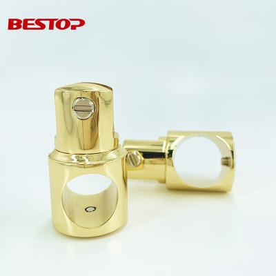 China 304 Stainless Steel Color Hot Selling Showers Cabin Connector High Quality Tempered Glass Titanium Gold Glass Door Pipe Socket for sale