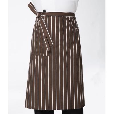 China Custom Half Size Waterproof Polyester-Cotton Eco-Friendly Work Apron With Pockets for sale