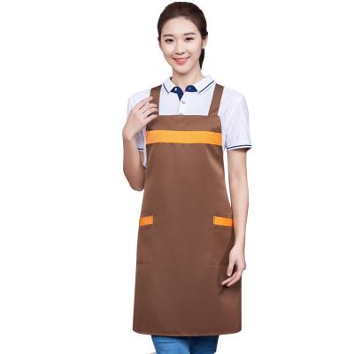 China High Quality Eco-friendly Polyester Kitchen Cooking Cotton Chef Apron With Custom Print With Nice Tie for sale