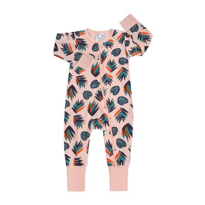 China Spandex / Cotton Baby Clothes Newborn Items Cotton Zipper Romper Babies Long Sleeve Rompers for sale