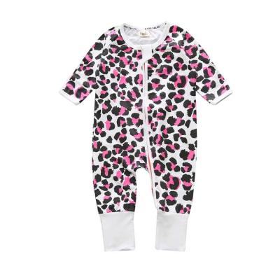 China Wholesale Spandex/Cotton Long Sleeve Baby Clothes Double Zipper Newborn Romper Jumpsuit for sale