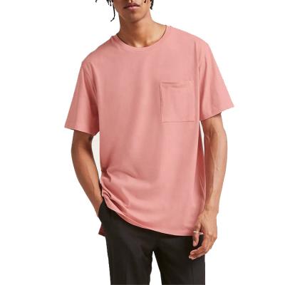 China Luxury High Quality Bamboo Anti-Wrinkle 100% Cotton Plain Custom Design Blank Pocket Men T-Shirt for sale