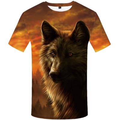 China Jungle Anti-Shrink Shirts T-shirt Wolf Animal Clothing Tees Clothes Mens Tops Mens Masculine Slim Homme for sale