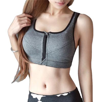 China Breathable 801 High Strength Zipper Front Bra No Steel Ring Sports Underwear for sale