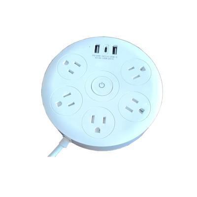 China Kingtel USA Power Extender With 5 Outlets One Key Switch USB PD For Fast Charging Lightning Overload Power Strip US-3015PD for sale