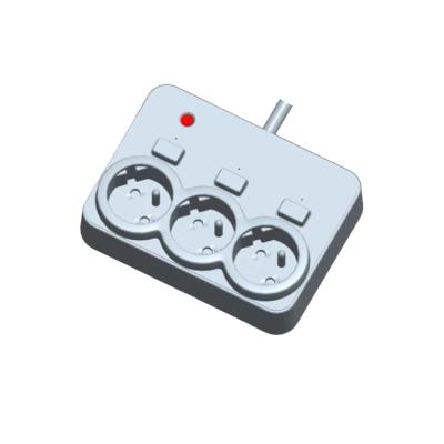 China European Kingtel Power Extension With 3 Outlet Person Switches Lightning And Overload Protection Power Socket ES-1033 for sale