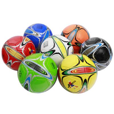 China PVC Leather 1.6 Mm Thickness PVC Promotional Cheap Soccer Ball Ready For Shipping No Marks Mix Color And Design Soccer Ball / Football for sale