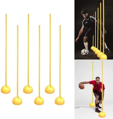 China Adjustable Plastic Folding Football Slalom Soccer Pole Agility Training Sporting Goods Equipment Pole for sale