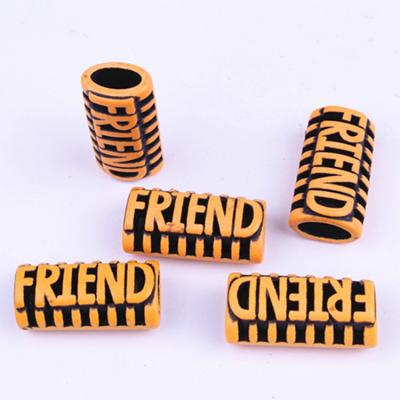 China DIY Necklace Pendants Jewelry Ne Design Cylindrical  Artificial Wooden Color Acrylic Plastic Beads for Bracelet Necklace DIY Jewelry Making for sale