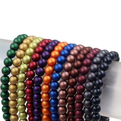 China Jewelry Making 2022 Most Favorable Smooth Round Artificial Pearls Glass Beads Matte Matte pearl for Tassel Necklace Bracelet Accessories for sale