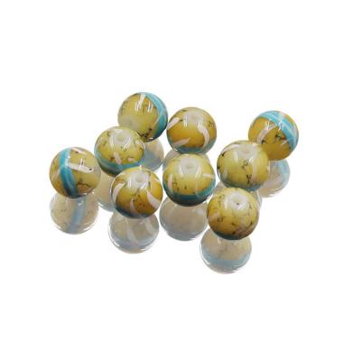 China DIY Jewelry Making Most Favorable 10MM Round Straight Hole Yellow Painted Loose Bead Glass Beads for Jewelry Bracelet Necklace Accessories for sale