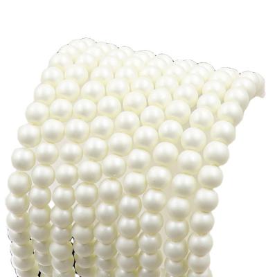 China Jewelry Making 2022 Wholesale Cream White 3mm 4mm 6mm 8mm 10mm  Fog Surface Imitation Shell Pearl Glass Beads for For DIY Jewelry for sale